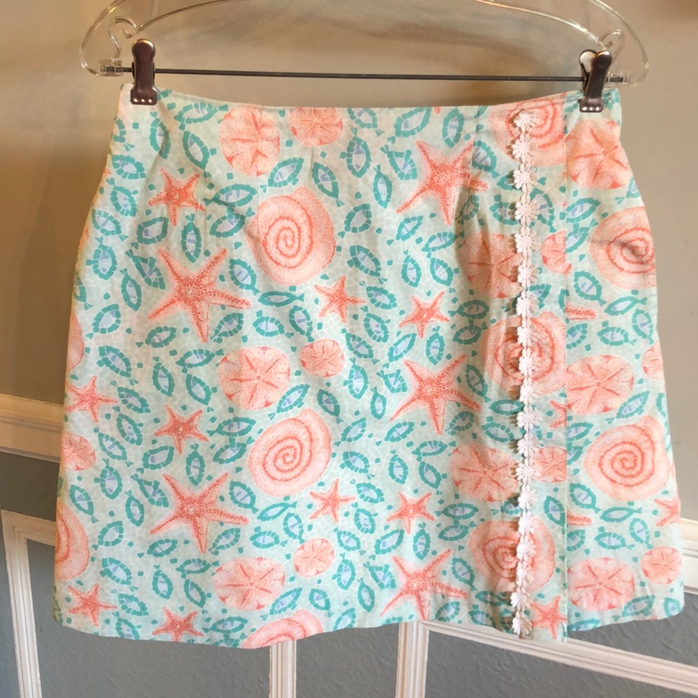 Lilly Pulitzer starfish fish ocean print skirt